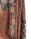 Ladies Unique Snap Front Closure Jacket (Brown)