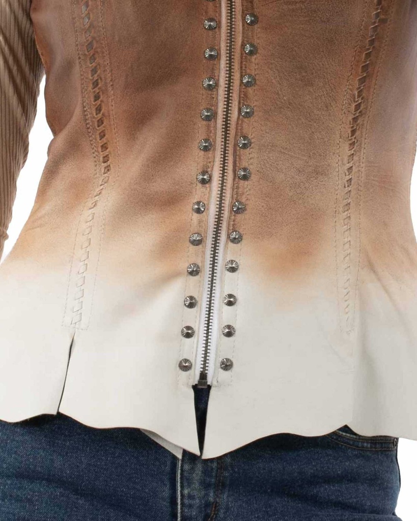 Ladies  Vest (Ombre Vintage Tan)