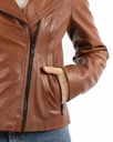 Ladies Motor Cycle Jacket (Tan)