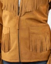 Ladies Fringe Soft Suede Jacket (Tan)
