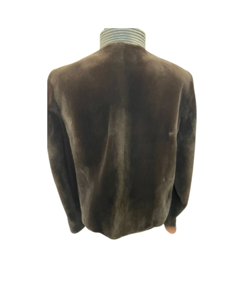 Brown Sheared Mink Cardigan Jacket