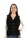 Ladies Snap Front Closure Vest (Black)