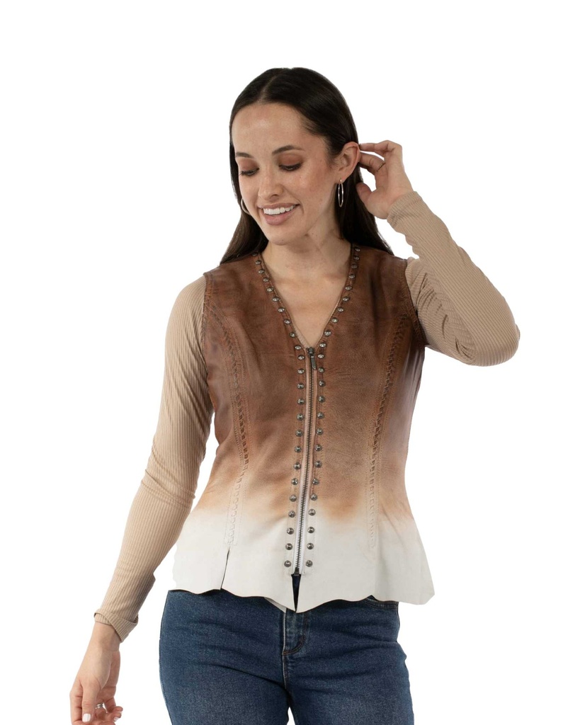 Ladies  Vest (Ombre Vintage Tan)