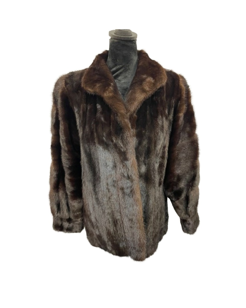 Mahogany Mink Jacket with Wing Tip Collar and Princess Band Sleeves