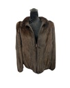 Mahogany Mink Corduroy Jacket – Reversible to Leather with Elastic Bottom and Sleeves