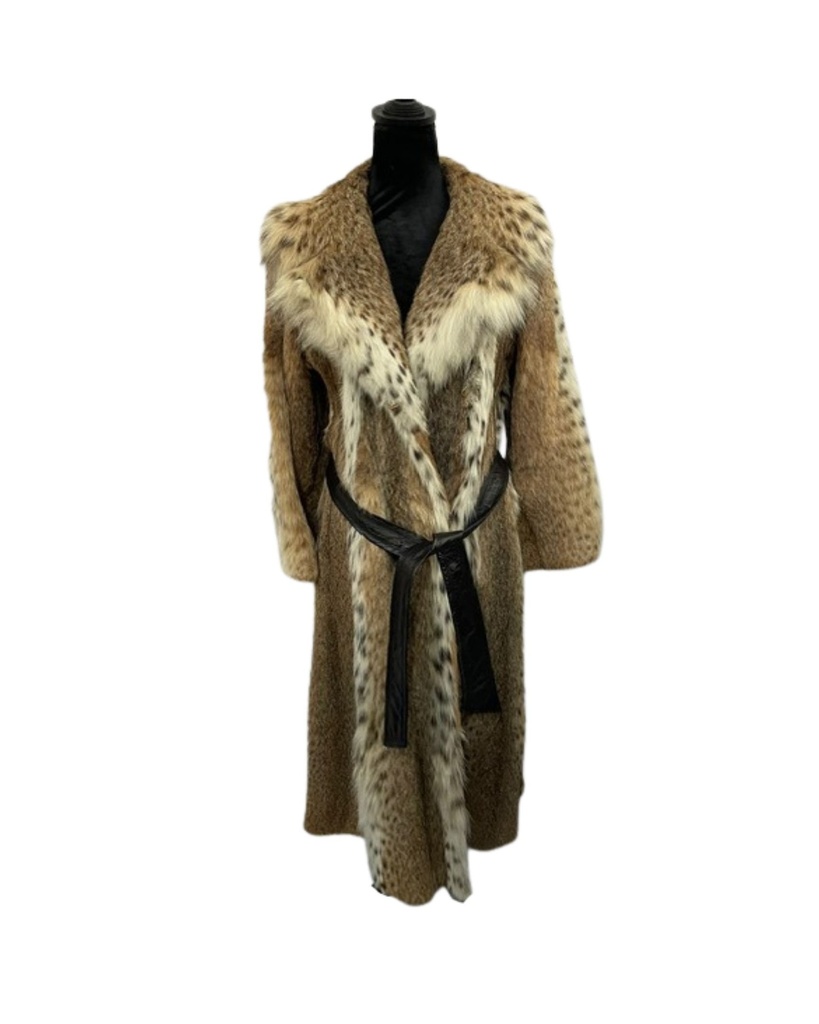 American Cat Lynx Coat with Notch Collar and Belt