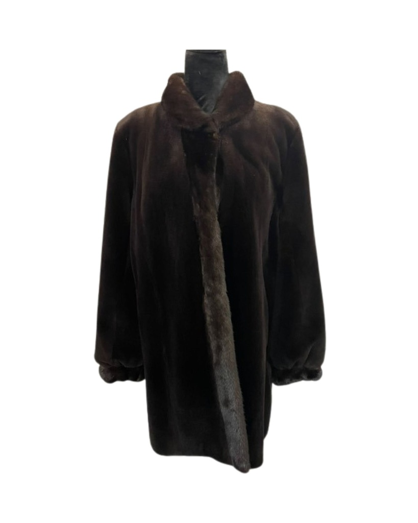 Matara Sheared Mink Stroller with Natural Mink Tuxedo – Reversible to Taffeta 