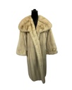Tourmaline Mink Coat with Shawl Collar and Straight Open Sleeves