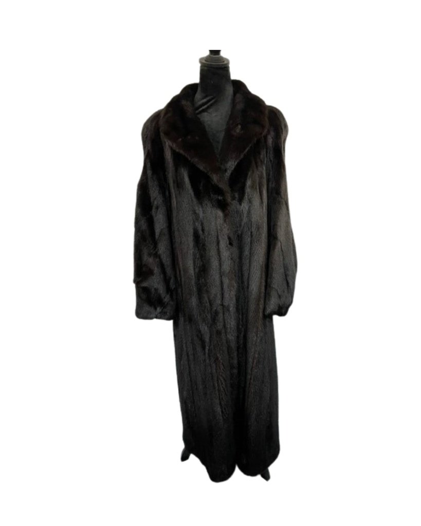 Ranch Mink Coat with Shawl Collar and Straight Open Sleeves