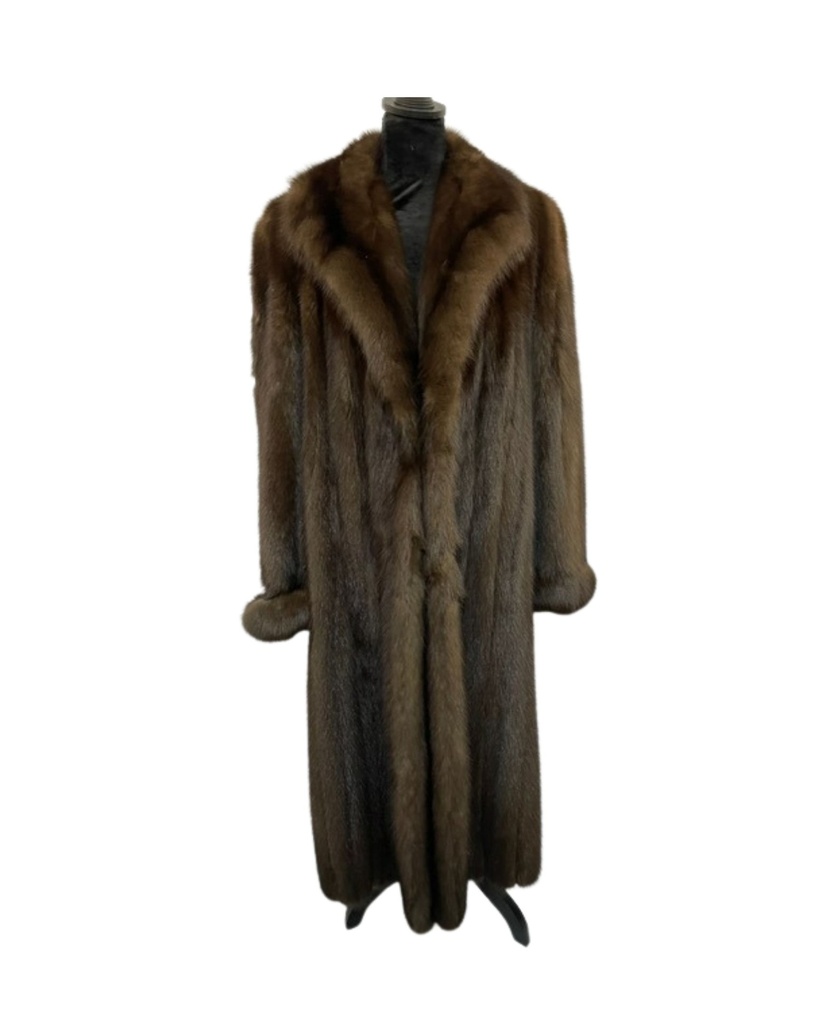 Saks Fifth Avenue Russian Sable Full-Length Coat with Wing Tip Collar and Turn-Up Cuffs