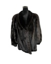Black Glamma Mink Jacket with Shawl Collar and Princess Band Sleeves