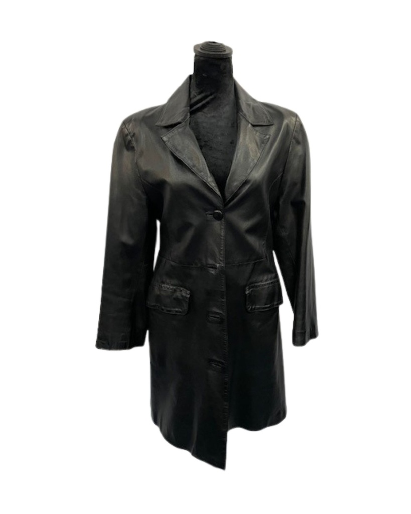 Nappa Lamb Leather Stroller with Notch Collar and Half Belt Back