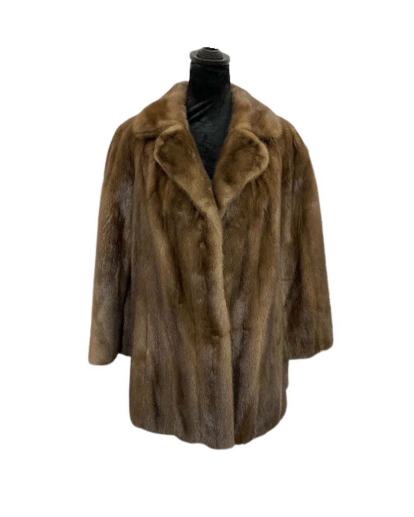 Lunaraine Mink Stroller with Notch Collar and Straight Sleeves