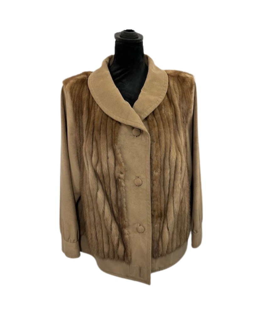 Suede Jacket with Mink Corduroy Inserts (Neiman Marcus)