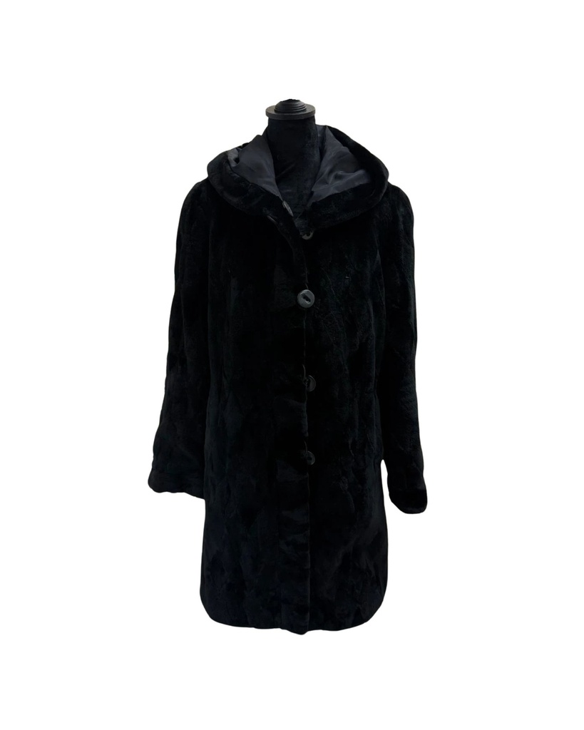 Sheared Mink Sectional with Hood – Reversible to Taffeta