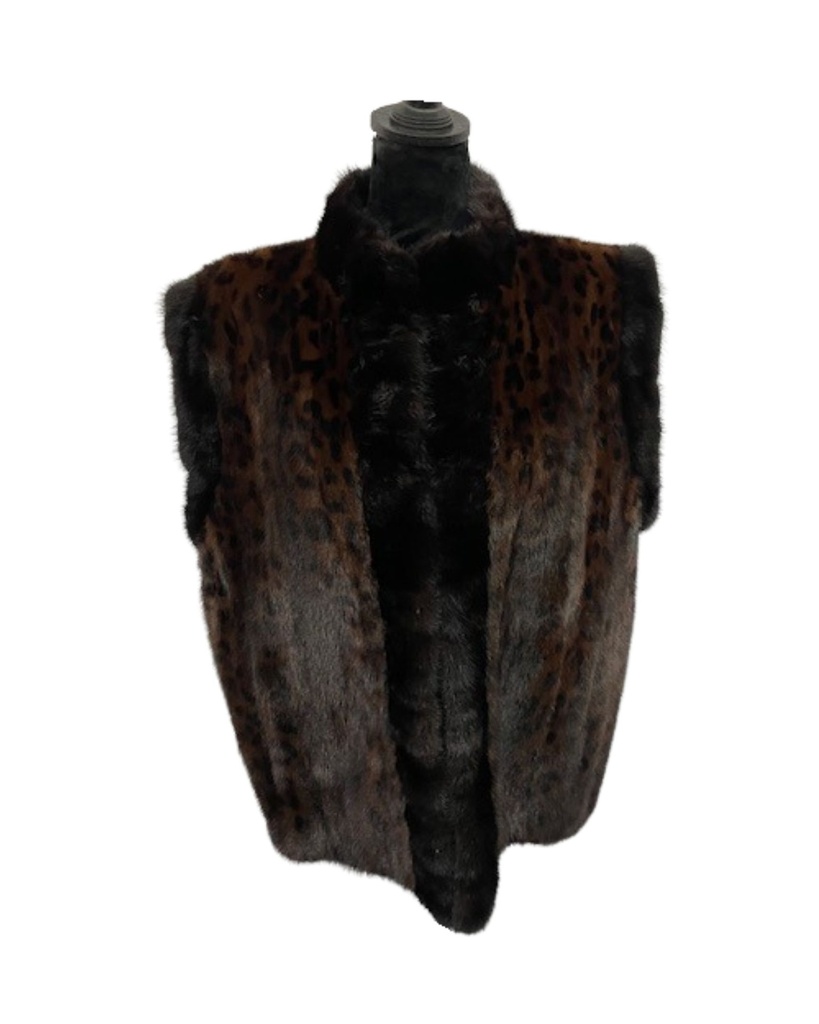 Mahogany Mink Vest with Stenciled Spots 