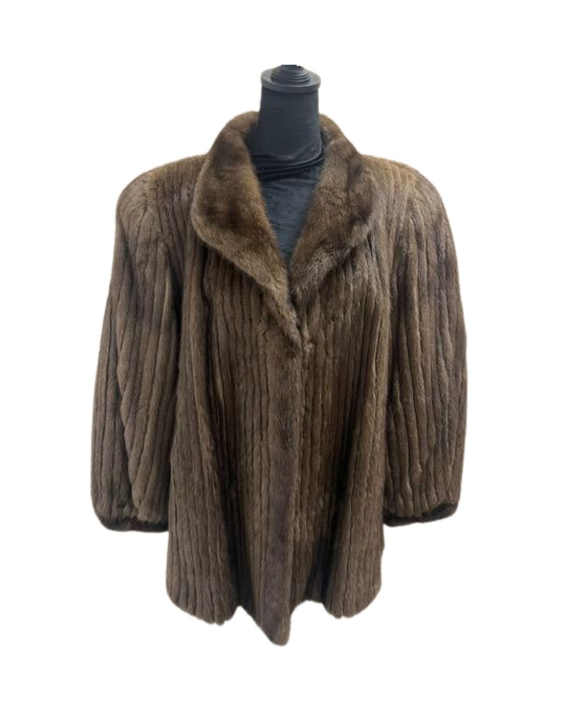 Lunaraine Mink Corduroy Jacket with Wing Tip Collar and Princess Band Sleeves
