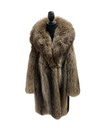 Raccoon Coat for Extreme Cold Weather, Shawl Collar, Open Sleeves