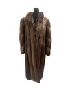 Natural Full Length Beaver Coat with Wing Tip Collar & Horizontal Sleeves