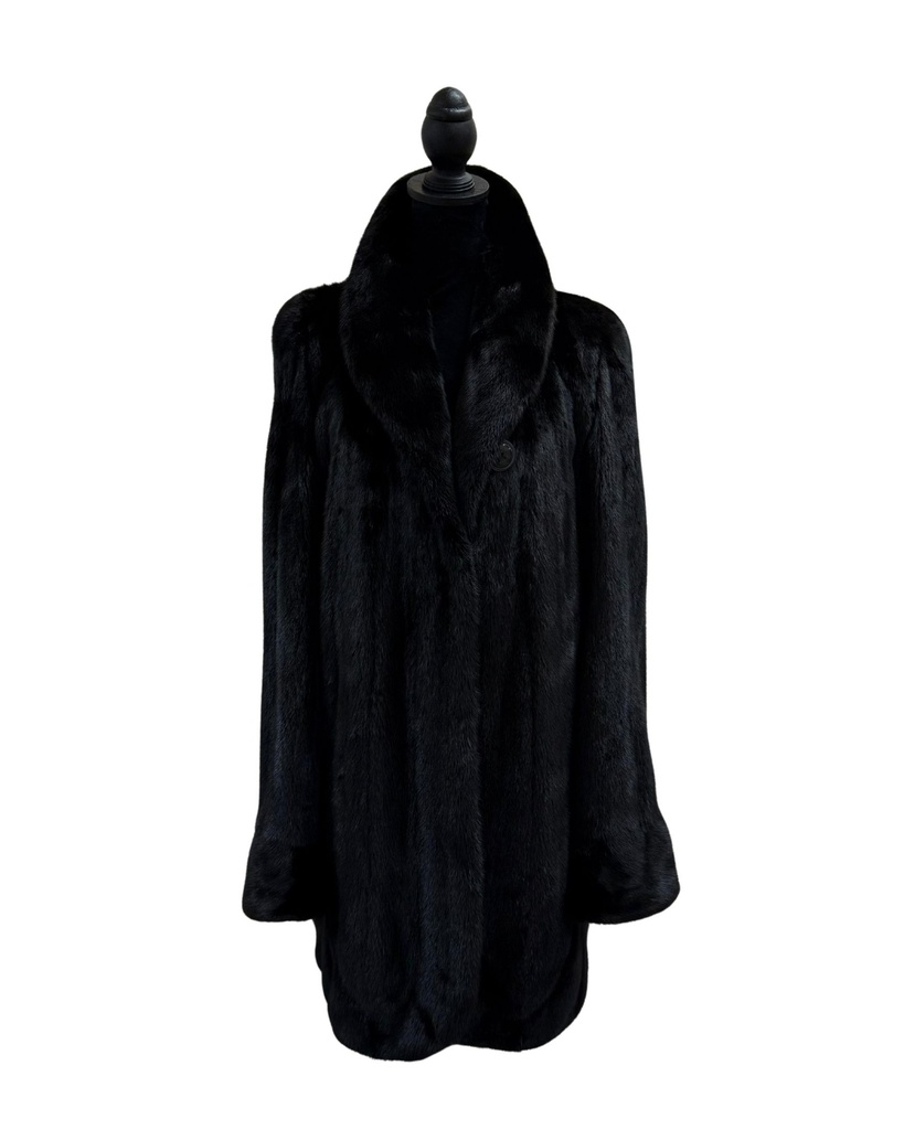 Ranch Mink Stroller with Shawl Collar & Rollback Cuffs