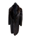 Mahogany Mink 3/4 to Full Length Male Skin Coat with Wing Tip Collar & Short Sleeves