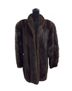 Mahogany Mink Jacket with Diagonal Sleeves & Small Shawl Collar