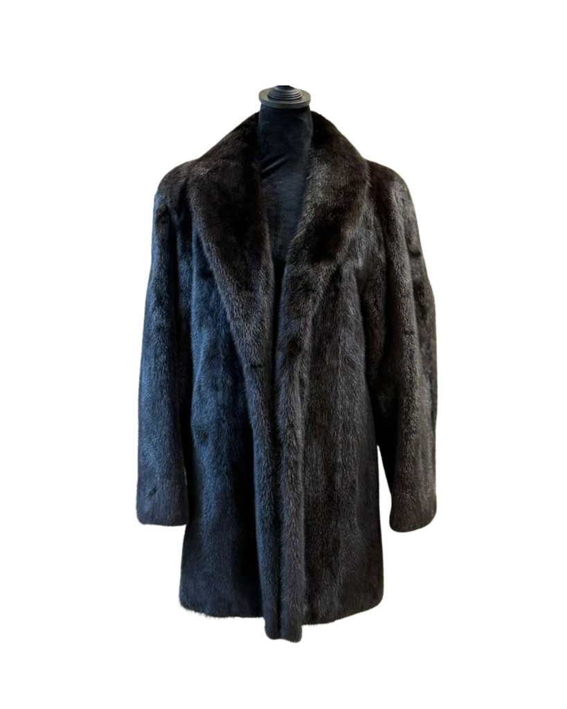 Blue Fox Corduroy Jacket with Mandarin Collar & Straight Sleeves