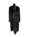 Mahogany Mink Coat with Notch Collar & Diagonal Sleeves 