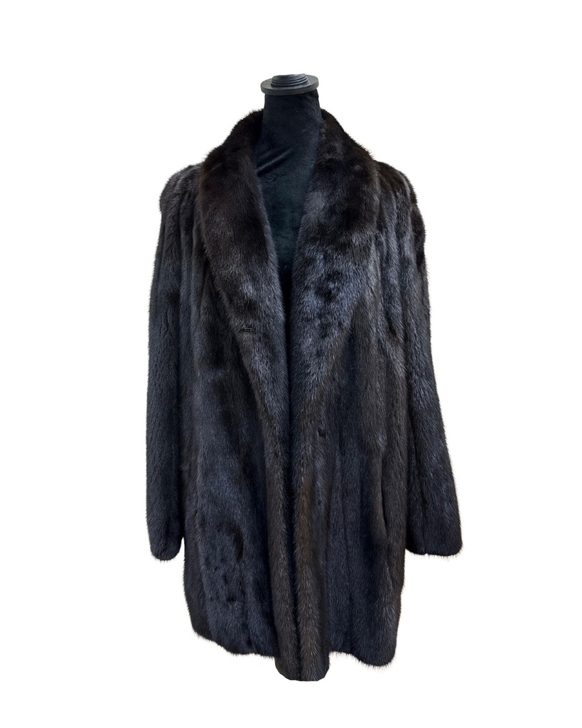 Mink Stroller with Shawl Collar & Open Sleeves