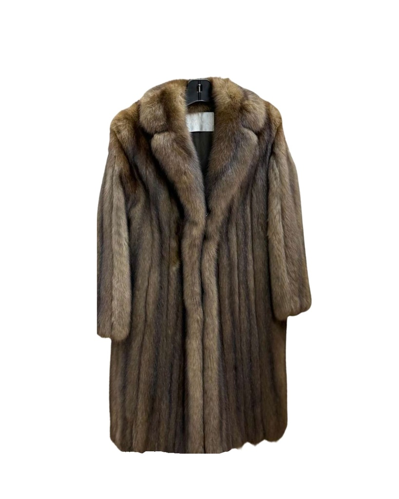 Russian Sable Coat with Notch Collar & Open Sleeves