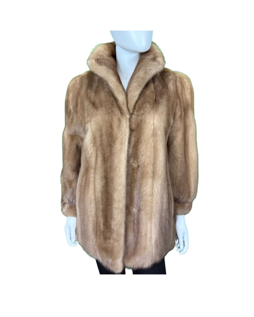 Pastel Mink Jacket with Wing Tip Collar & Princess Band Sleeves – European Shoulders, Male Skins