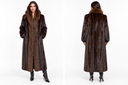 Mahogany mink full length with matching fox tuxedo, Size Small