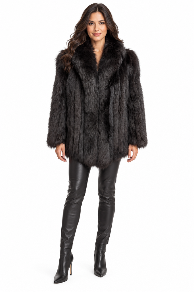 Black Fox Jacket Size Small 