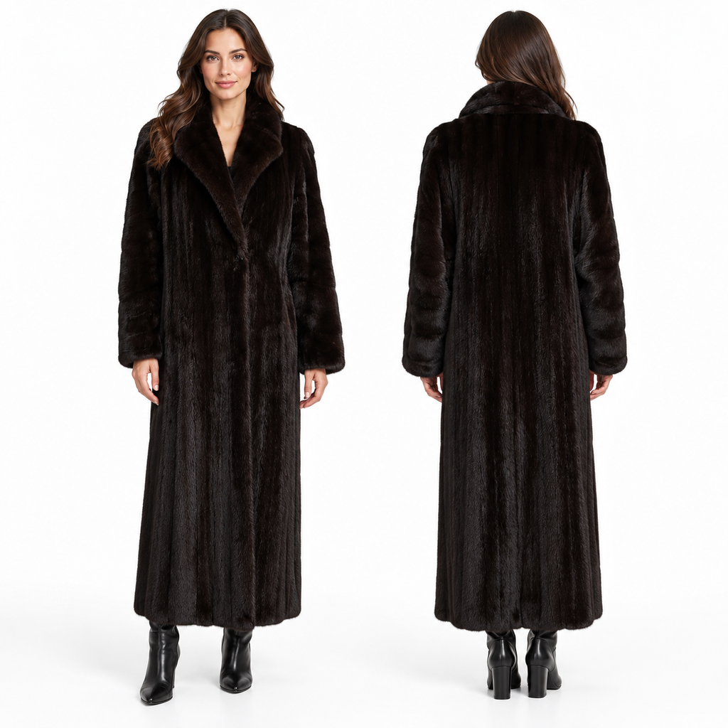 Natural Mahagany Female mink coat size 10