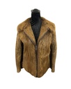 Nutria Fur Jacket with Zipper Front and Shirt Collar