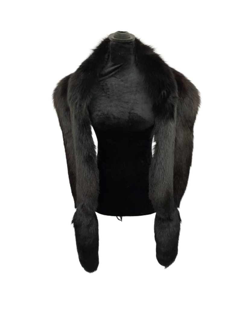 Black Fox Shawl with Tails