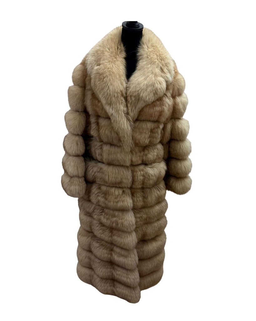 Amber Fox Full-Length Coat – Zip-Off Convertible to Jacket