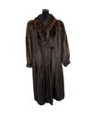 Full-Length Mahogany Mink Coat with Shawl Collar and Princess Band Sleeves