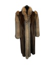 Full-Length Lunaraine Mink Coat with Crystal Fox Tuxedo and Sleeves
