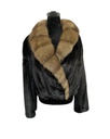 Black Glamma Mink Jacket with Sable Collar