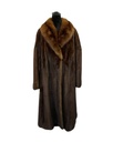 Mahogany Mink Coat with Sable Shawl Collar and Straight Sleeves