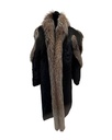 Full length Mink Sectional Coat with Crystal Fox Tuxedo & Trim Sleeves