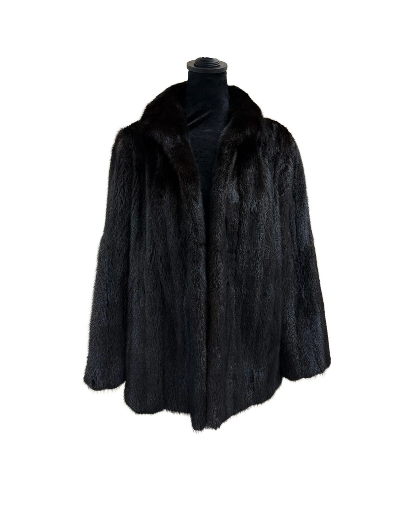 Ranch Mink Stroller with Wing Tip Collar & Open Straight Sleeves