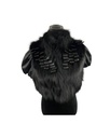 Black Fox Vest With Silk Trimming