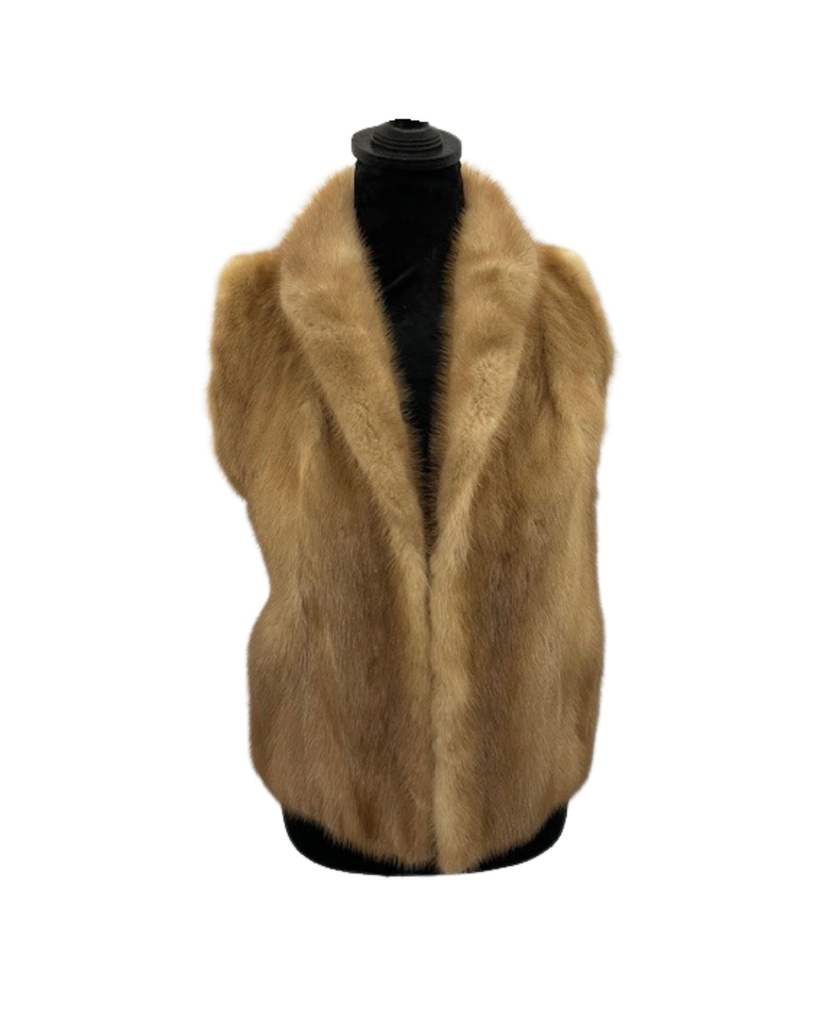 Pastel Mink Vest Shawl Collar