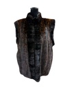 Mahogany Mink Vest with Animal Print & Black Mink Trim