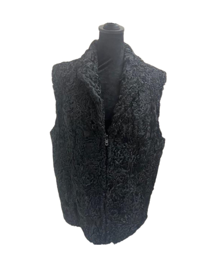 Persian  Lamb Vest with Shawl Collar 