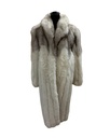Blue Fox Degraded to White Fox Full Length Coat with Notch Collar