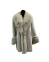 Rovalia Mink Jacket with Blush Fox Collar & Sleeve Trim