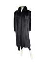 Full Length Ranch Mink Coat with Black Fox Tuxedo & Open Sleeves European Shoulders Style